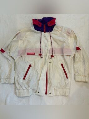 River Edge Vintage 80s 90s Windbreaker Jacket Adult Medium M White